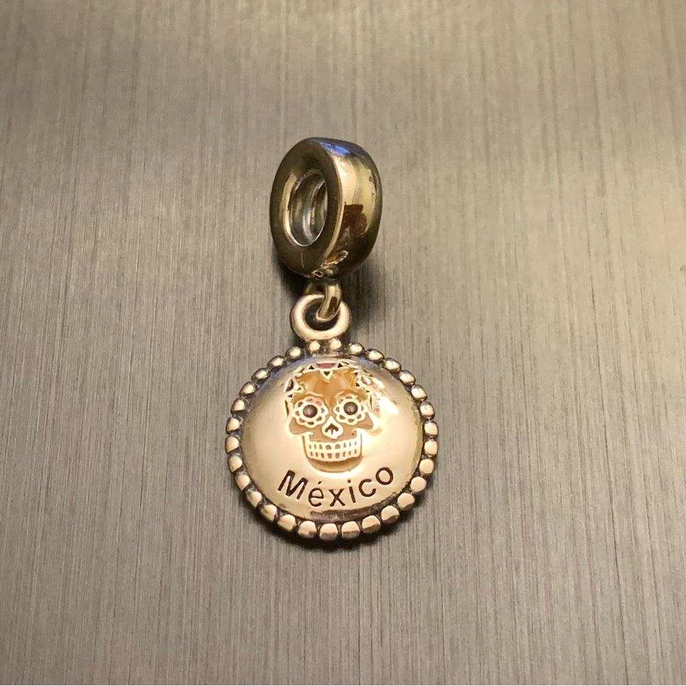 Authentic Pandora Mexico Day Of The Dead Skull Dangle Charm